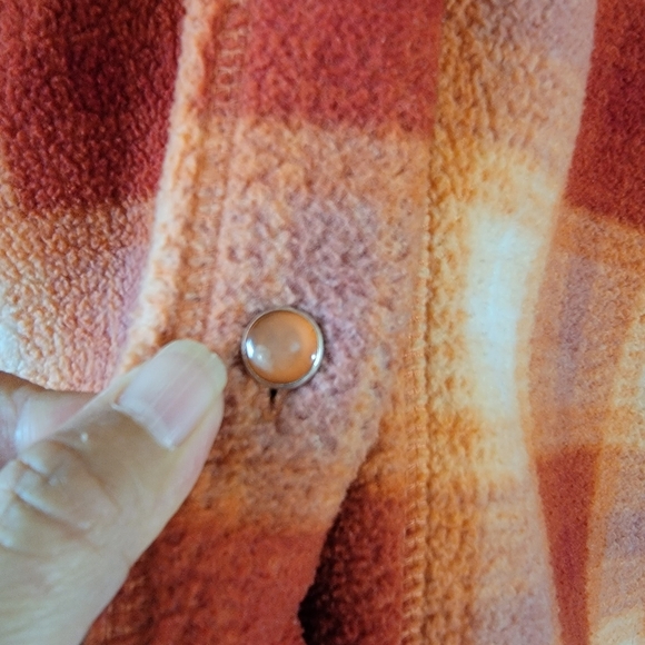 NY & CO Orange Snap Button Shacket Sz M Pocket Sherpa Fall Cowgirl Minimalist - Picture 5 of 13